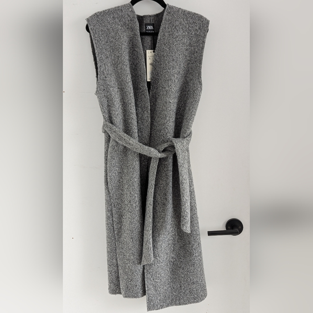 Zara Sleeveless Jacket Vest Grey